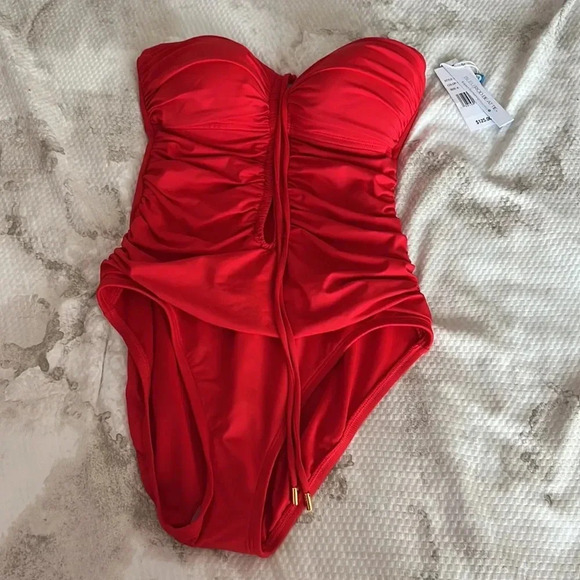 Bleu Rod Beattie All Tied Up Cozumel Bandeau One Piece Size 6 - Picture 4 of 7